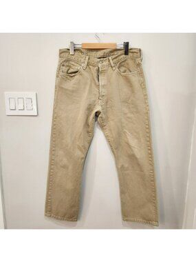 Vintage 501xx Jeans Mens 34x29 Brown Tan Straight Leg 2007 Y2K Button Fly